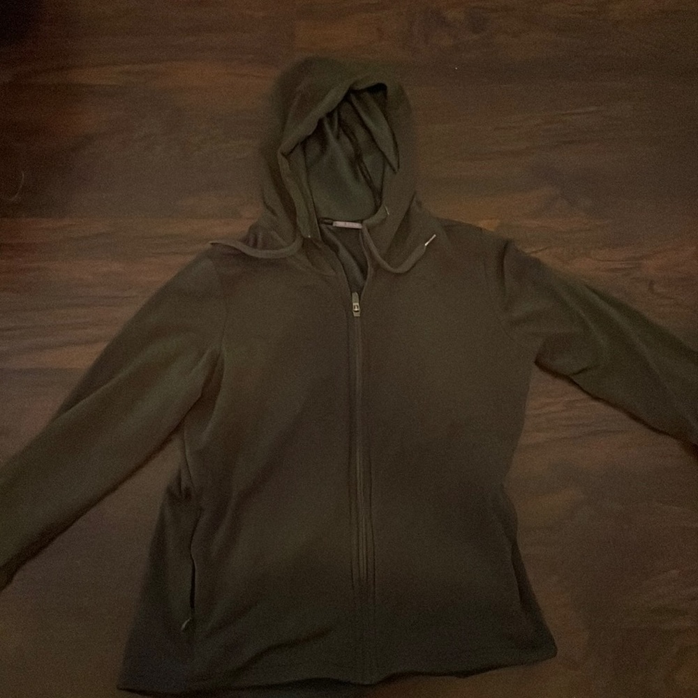 Small Dark Green Puma Zip Up Sweater with Hoodie